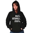 thumbnail image 4 of Eat Sleep Fish Fishermen's Life Funny Hoodie Sweatshirt Women Men Brisco Brands M, 4 of 6