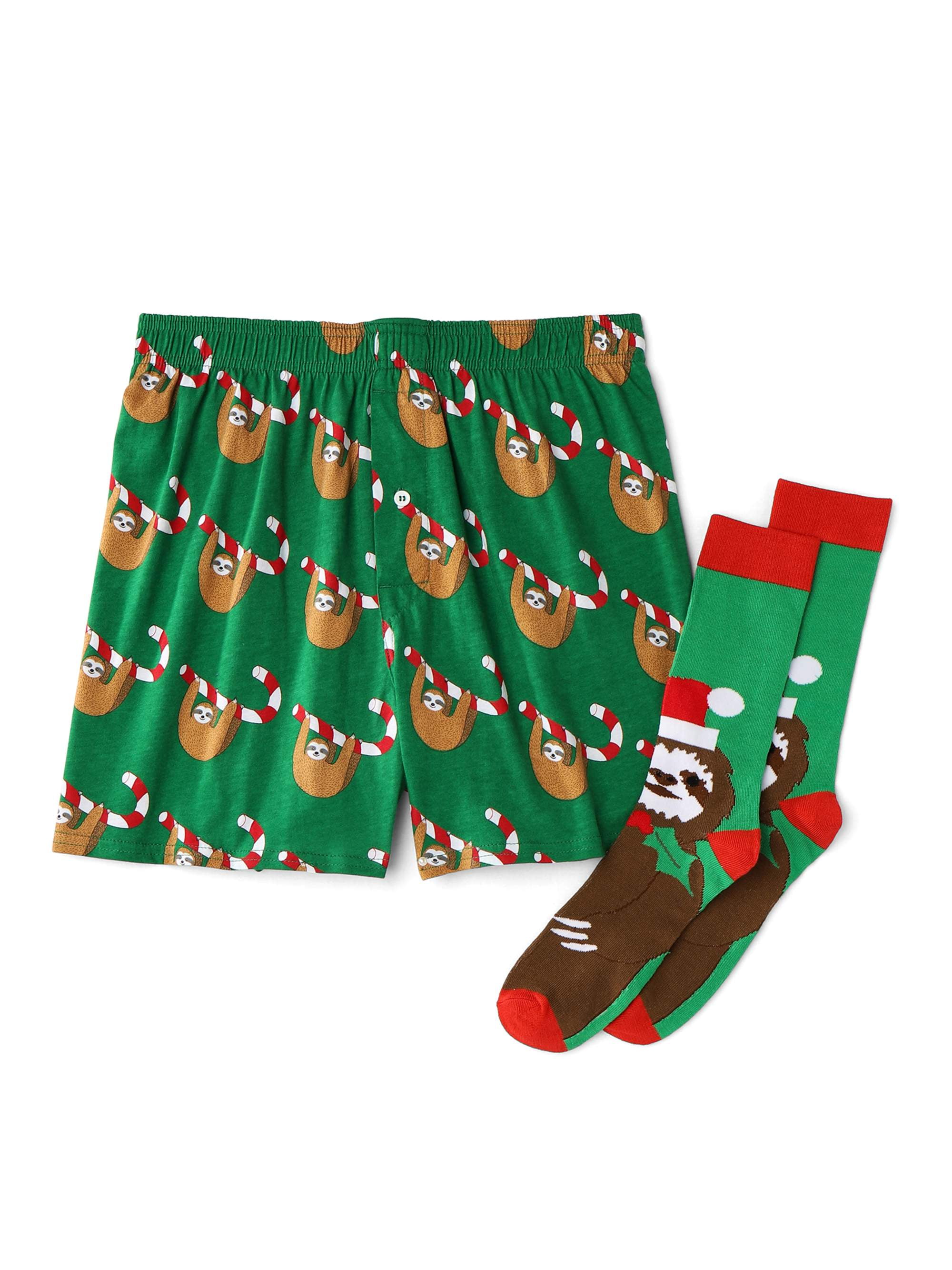 Buy Ugly Stuff Holiday Supply Co Mens Sloth Boxer Crew Sock Combo Online at Lowest Price in