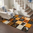 thumbnail image 3 of Area Rugs 3'x5', Checkered Halloween Carpet Runner Indoor Outdoor Rugs Home Decor Aesthetic, Pumpkins Cat Plaid Vintage Art Non Slip Mats Washable Accent Rug for Living Room Bedroom, 3 of 7