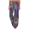 thumbnail image 2 of Tejiojio Fall Clearance Women Ladies Summer Printings Drawstring Wide Leg Pants Leggings, 2 of 5