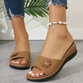 thumbnail image 3 of Mepaouo Orthopedic Sandals for Women Low Wedge Summer Beach Slides Arch Support Flower Slippers Shoes, 3 of 5
