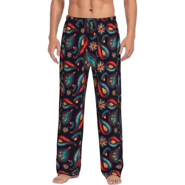 Balery Paisley1 Pantalones de pijama para hombre, pijama ultraligero, pantalón de descanso-Small