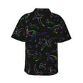 thumbnail image 3 of Balery Dinosaur Print Men's Hawaiian Shirts Short Sleeve Beach Shirt Relaxed Fit Vacation Button Down Shirts-Large, 3 of 9