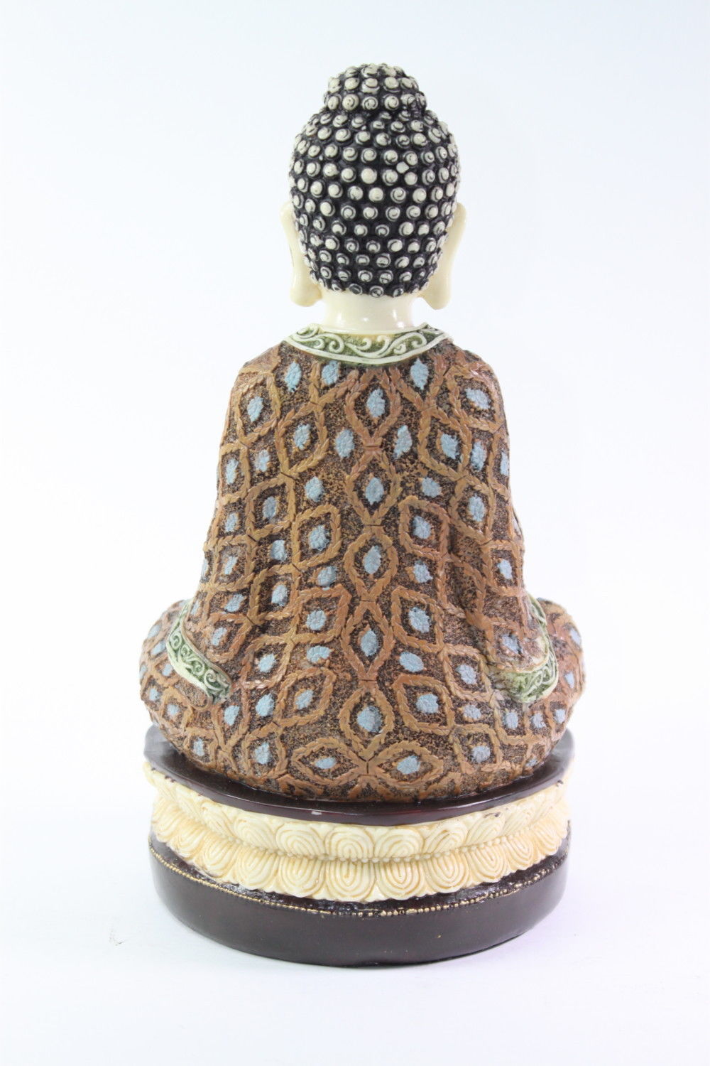 Brown Kasaya Buddha Holding Tealight Candle Holder Statue Bodhisattva Figurine G16523