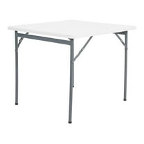 Folding Table, 34 Inch Square White Banquet Table - Lightweight Portable Durable Desk for Indoor/Outdoor Events, Parties, Work