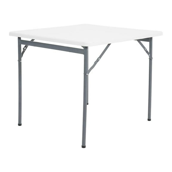 Folding Table, 34 Inch Square White Banquet Table - Lightweight Portable Durable Desk for Indoor/Outdoor Events, Parties, Work