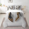 thumbnail image 2 of Feelyou Fashion High Heel Bedding Comforter Set 7pcs, Fairy Leopard Print Queen Bedding Sets, Teens Girls Women Reversible Queen Sheet Sets, Luxury Bedroom Decor, 2 of 8