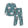 thumbnail image 2 of Kll Elegant Flamingo Sleepwear Mens Flannel Pajamas,Long Cotton Pj Set, 2 of 9