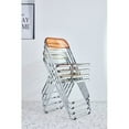 thumbnail image 6 of Luxury Modern Acrylic Folding Chairs-INCLAKE Transparent Clear Folding Chair-Acrylic Stackable Crystal Seat-PC Plastic Living Room Seat-Chrome Frame Accent Side Chair for Outside Inside-Yellow, 6 of 7