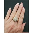 thumbnail image 4 of Silver & Stone Jewels Baguette & Round Cut Diamond 14K Yellow Gold Finish Silver Engagement Wedding Cluster Ring, 4 of 6