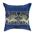 thumbnail image 2 of Blue Playful Elephant Pair Silk Throw Pillow Cushion Cover Set, 2 of 6