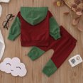 thumbnail image 2 of Gibobby Conjunto para bebé niña Conjunto de ropa con capucha y estampado de colores de retazos de manga larga para niños pequeños, pantalones, 2 uds.(Verde,18-24 Meses), 2 of 5