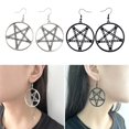 thumbnail image 3 of Punk Gothic Jewelry Pentagrams Pendant Earrings Witchcraft Amulet Earrings, 3 of 14
