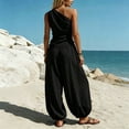 thumbnail image 6 of Khunlpohl Womens 2 Piece Sets One Shoulder Sleeveless Pleated Tops and Elastic Waisted Tapered Loose Pants Fashion Casual Beach Vacation Set, 6 of 6