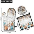 thumbnail image 4 of Fall Pumpkins and Leaves Kitchen Oven Mitt and Pot Holder Sets 2 Pcs for Baking, Cooking and Grilling, Heat Resistant Up To 392 °F, 4 of 5