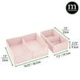 thumbnail image 4 of mDesign Fabric Nursery Divided Drawer Storage Bin, 4 Pack, Pink/White Polka Dot, 4 of 9