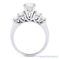 thumbnail image 4 of Round Cut Forever Brilliant Moissanite 5-Stone Engagement Ring in 14k White Gold, 4 of 5