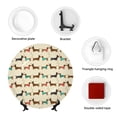 thumbnail image 4 of Balery Dachshund Dog Print Bone China Decorative Plate Ceramic Dinner Plates Art Crafts with Display Stand-8in, 4 of 6