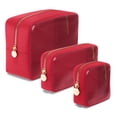 thumbnail image 1 of Set de 3 bolsas de cosméticos Embla transparentes, tamaño pequeño y grande, color rubí, 1 of 6