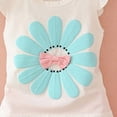thumbnail image 5 of NOLDARES Toddler Baby Girl Clothes Summer Knit Ruffle Sleeveless Print T-Shirt Tops Shorts Set Outfit(Pink,3-4 Years), 5 of 5