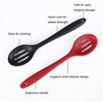 thumbnail image 3 of Juego de cucharas ranuradas antiadherente de silicona 2, de alta resistencia al calor, juego de cucharas para hornear de diseño higiénico compatible con agitar, mezclar y aplicar Afortunado Sencillez, 3 of 5