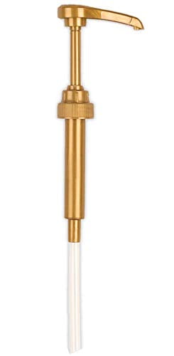 Gold Coffee Syrup Pump for 750ml Bottles (Pack of 1) | Fits Torani, Monin (1L Plastic Only), DaVinci, Jordan's Skinny, and Upouria