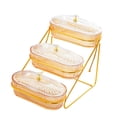 thumbnail image 3 of Soporte para almacenar frutas en niveles, plato para frutos secos de 3 capas, contenedor para servir, decoración del hogar ámbar, 3 of 9