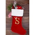 thumbnail image 4 of Miaocao 18.11in Initial Stocking Christmas for Family Kids, Embroidered Letter Red Velvet Monogrammed Christmas Stocking for Christmas Pendant Home Hanging Ornaments Party Decoration Xmas Stocking, 4 of 5