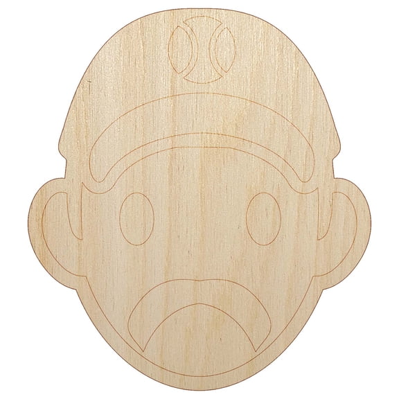 Athlete Baseball Man Icon Wood Shape Unfinished Piece Cutout Craft DIY Projects - 4.70 Inch Size - 1/8 Inch Thick