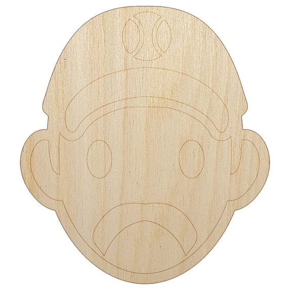 Athlete Baseball Man Icon Wood Shape Unfinished Piece Cutout Craft DIY Projects - 6.25 Inch Size - 1/4 Inch Thick