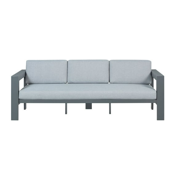 Sardinia Aluminum Frame Outdoor Sofa - Gray Cushions