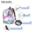 thumbnail image 5 of Naloa Canvas Backpack for Men Women Eiffel Tower and Hearts Print Rucksack Casual Travel Daypack Large and Small Durable College Tote Satchel Bookbag for Teens, 5 of 8