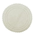 thumbnail image 2 of Better Trends Chic Round Bath Mat, 30" Diameter, 100% Cotton with Crochet Border, Water Absorbent, Ideal for Half Baths and Powder Rooms, Machine Washable, Ivory - Lilly Crochet Collection, 2 of 6