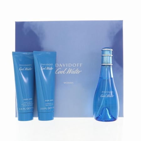 COOL WATER WOMEN 3 PIECE GIFT SET - 3.4 OZ EAU DE TOILETTE SPRAY by DAVIDOFF