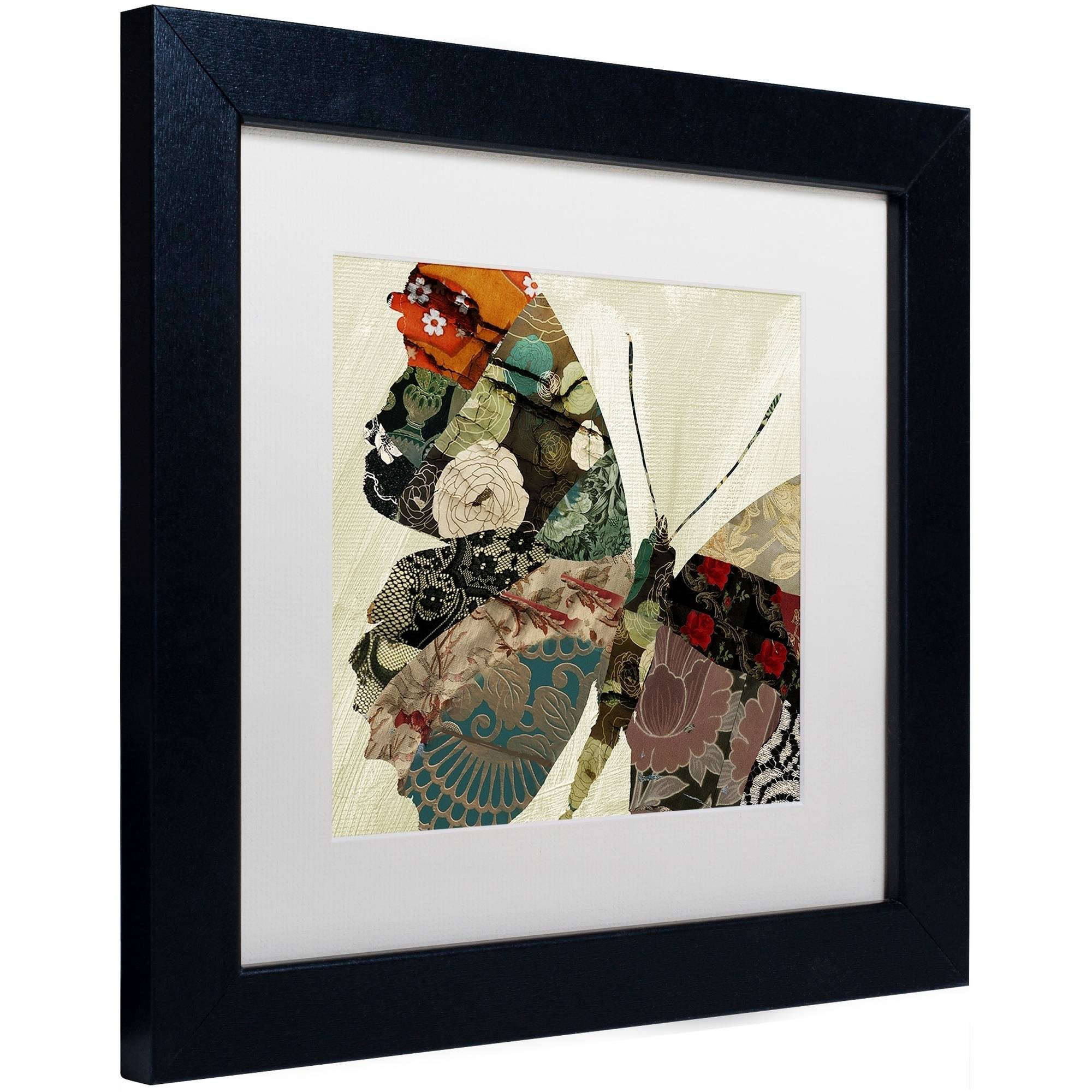 Trademark Fine Art "Butterfly Brocade III" Canvas Art by Color Bakery White Matte, Black Frame