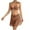 Brown, variant on Swimsuit Sets for Women, Womens Swimsuits 2 piece, Womens Solid Color Sea Insert Drawstring Fringe Skirt Bikini Set