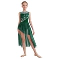 thumbnail image 2 of renvena Lyrical Dance Dress for Girls Flowy Chiffon Skirt Contemporary Ballet Tutu Leotard Dancewear Green 14, 2 of 7