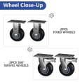 thumbnail image 6 of YOHKOH Hotel Luggage Cart, 850Lbs Heavy-Duty Bellman Trolley with 5" Wheels for Hotels, Airports, Resorts, 6 of 8
