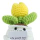 thumbnail image 2 of Adornos Crochet Flores Plantas Lindas Tejidas en Macetas Con Tarjeta Positiva Creación Inspiradora para La Oficina Casa, 2 of 9