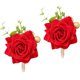 thumbnail image 1 of 2 juegos de ramillete de boda, rosa de padrino de boda con alfiler, adecuado para celebración de aniversario de boda, baile, fiesta, decoración del hogar., 1 of 6
