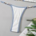 thumbnail image 2 of Nuevo traje de baño de bikini dividido a juego de color para mujer, top de bikini triangular con tiras, top de traje de baño con relleno push up y cuello halter sexy, 2 of 5