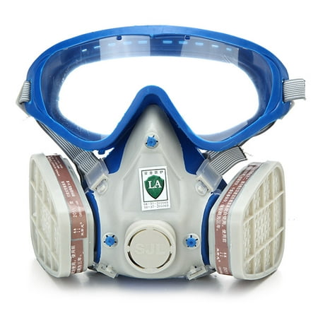 Full Face Industrial Safety Gas Mask Paint Chemical Pesticide Mask Eye Glasses Respirator Dustproof Fire Escape