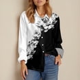 thumbnail image 7 of HAJWOH Womens Button Down Shirts Dressy Long Sleeve Floral Blouse Business Casual Work Office Fall Fashion Shirts, 7 of 7