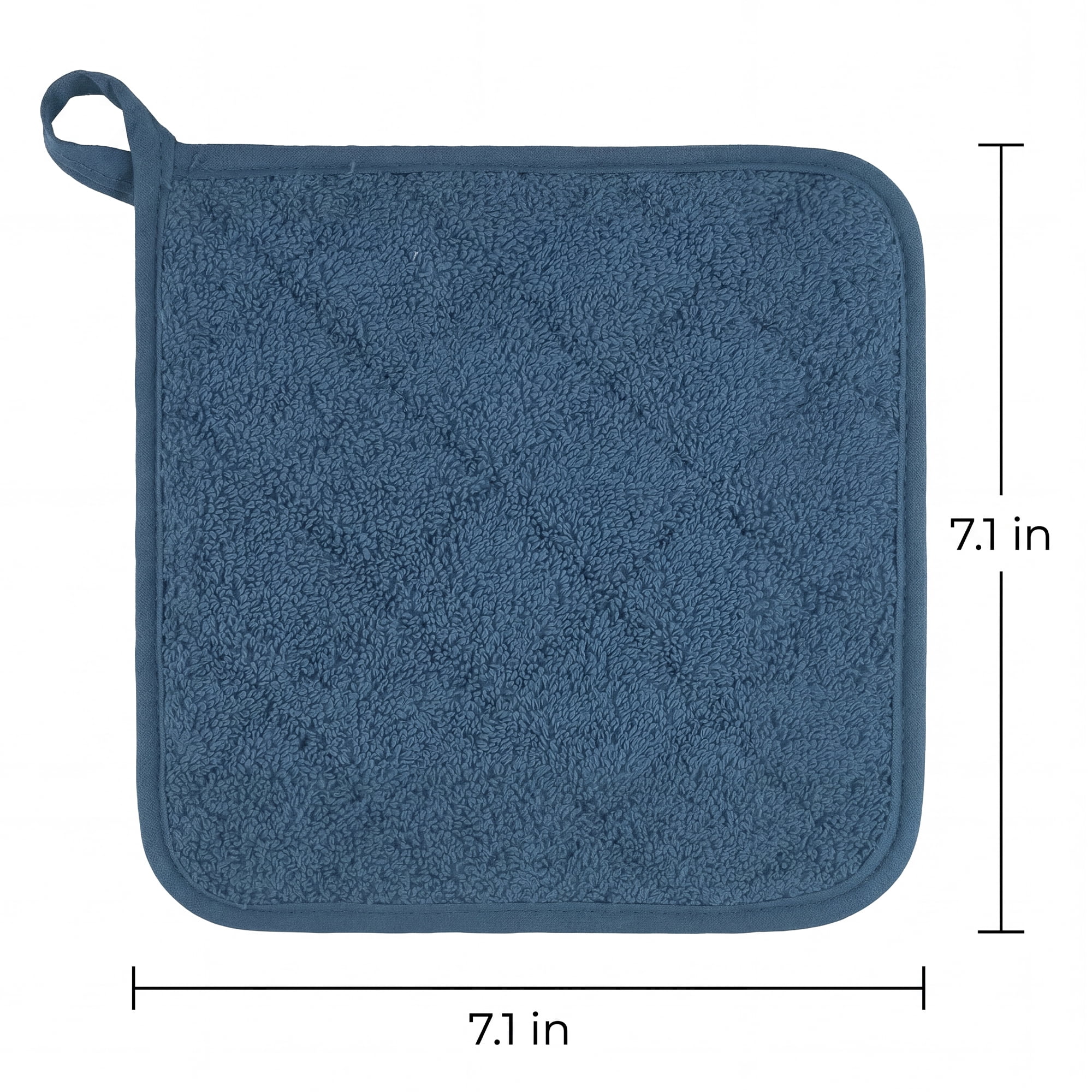 Unique Bargains 2 Pcs Square Pot Holders Heat Resistant Non Slip Pads Blue 7.1"x7.1"