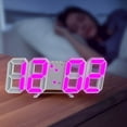 thumbnail image 5 of Aodebiao Led Digital Alarm, 3D Wall Clock Desk Auto Dimming 12/24 Hour Date Temperature Home Decor Control Silent Snooze USB Nightlight Bedroom Living Room Kitchen Office, 5 of 5