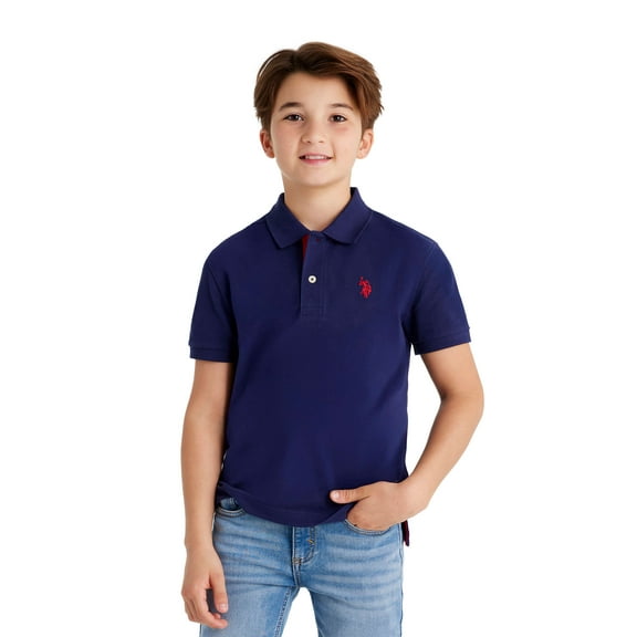 U.S. Polo Assn. Boys Short Sleeve Pique Polo Shirt, Sizes 4-18