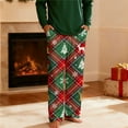 thumbnail image 4 of Mens Christmas Tree Pajama Pants Lounge Bottoms with Pockets & Drawstring Wide Leg Straight Novelty Funny Soft Pj Sleep Pants Xmas Pajamas Cute Sleepwear, 4 of 8