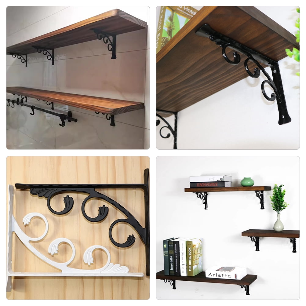 WHAMVOX  Heavy Duty Floating Shelf Bracket Wall Shelving Commercial Black