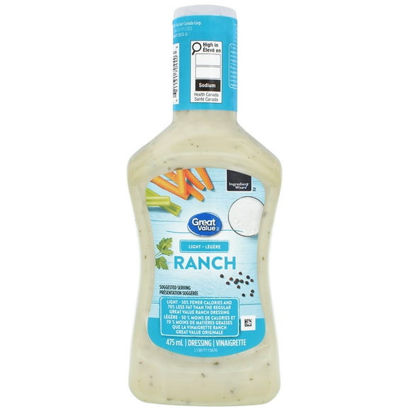 Great Value Calorie-Reduced Ranch Dressing, 475 mL