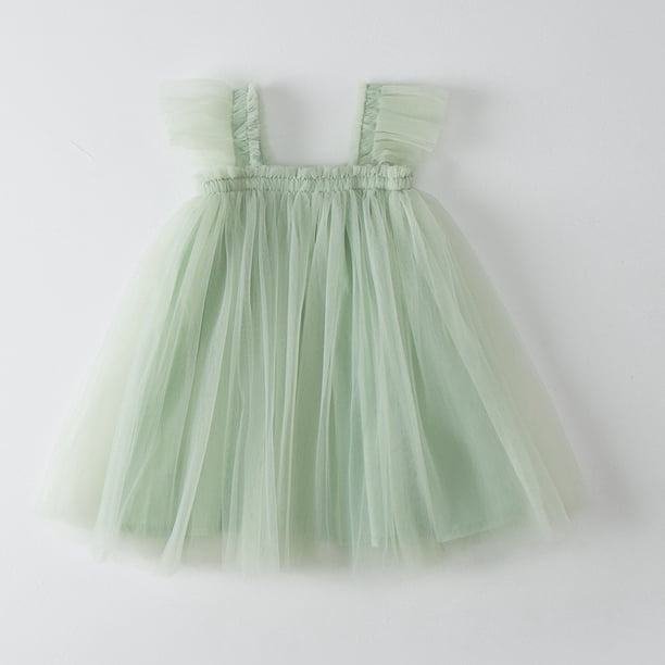 Alas de mariposa Vestidos de verano para niñas Niños Cumpleaños Princesa Vestido de tul Niños Vacaciones Playa Ropa informal Vestidos 0-7Y110 (3T) Gao Jinjia LED